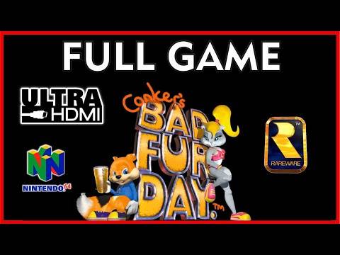 CONKER'S BAD FUR DAY (N64 UltraHDMI) FULL GAME Walkthrough 100% Cutscenes & Culture References