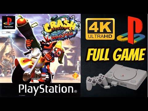 Crash Bandicoot: Warped | PS1 | Ultra HD 4K/60fps🔴 | 105% ALL GEMS, RELICS, BOXES Longplay Full Game