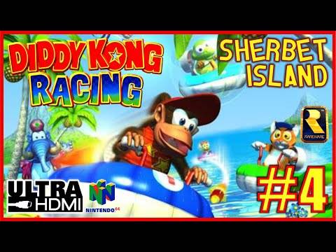 DIDDY KONG RACING [N64 UltraHDMI] 100% Walkthrough Part 4 SHERBET ISLAND – No Commentary