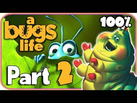 Disney A Bug's Life Walkthrough Part 2 (N64, PS1) 100% Tunnels + Thumper Boss