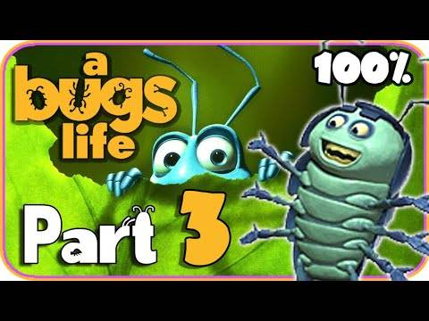 Disney A Bug's Life Walkthrough Part 3 (N64, PS1) 100% Cliffside + Bird Boss Battle
