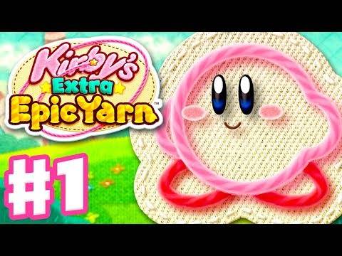 Kirby's Extra Epic Yarn – Gameplay Walkthrough Part 1 – Grass Land 100% (Nintendo 3DS)