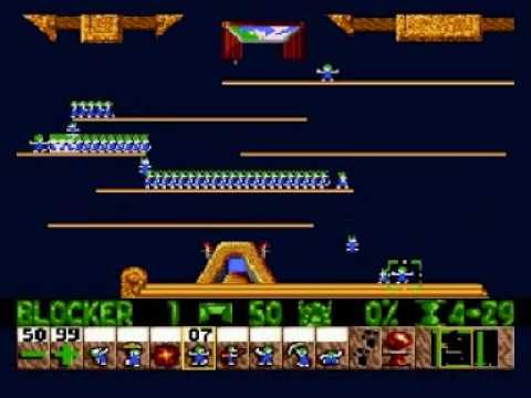 Lemmings Genesis/Mega Drive Walkthrough: Fun Level 3