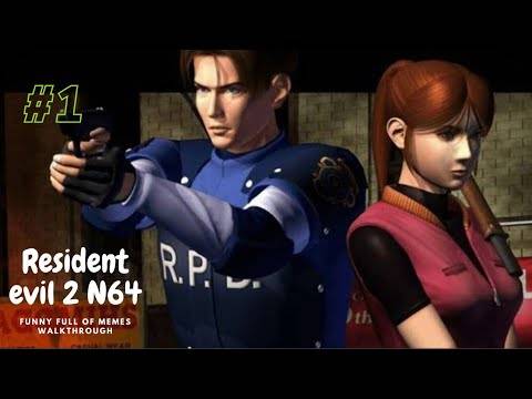 Resident evil 2 N64 walkthrough #1 FUNNY VIDEO