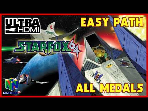 STARFOX 64 [UltraHDMI N64] EASY PATH Full Walkthrough – ALL MEDALS 100% Walkthrough – No Commentary