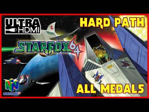 STARFOX 64 [UltraHDMI N64] HARD PATH Full Walkthrough – ALL MEDALS 100% Walkthrough – No Commentary