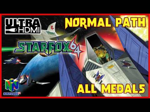STARFOX 64 [UltraHDMI N64] NORMAL PATH Full Walkthrough -ALL MEDALS 100% Walkthrough – No Commentary