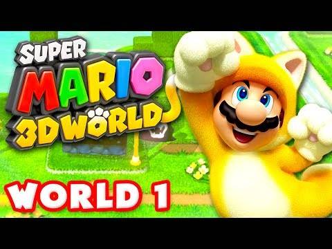 Super Mario 3D World – Walkthrough Part 1 – World 1 100% (Nintendo Wii U Gameplay)