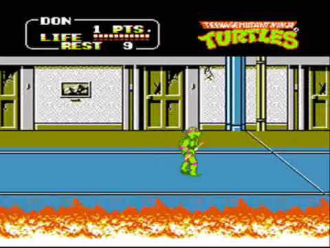 Teenage Mutant Ninja Turtles II – The Arcade Game for NES Video Walkthrough Part 1