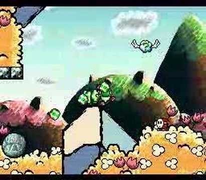 Yoshi's Island (SNES) Playthrough / Walkthrough: Intro level, 1-1 and 1-2 (100 points)